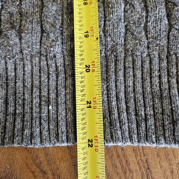 Hillard & Hanson Cable Knit 4% Cashmere Medium Gray Sweater Crlableknit Pullover - Picture 5 of 6